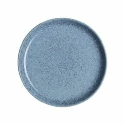 Denby Studio Blue Flint Medium Coupe Plate - Elegant Tableware for Everyday Dining