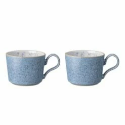Denby Studio Blue Brew Set Of 2 Tea/Coffee Cups | Premium Stoneware Drinkware