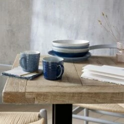Denby Studio Blue Cobalt/Pebble Ridged Mug - Premium Stoneware Drinkware -HARTS OF STUR Sales 410010616 Denby Studio Blue Cobalt Pebble Ridged Mug 4