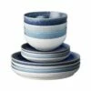 Denby Studio Blue 12 Piece Tableware Set - Premium Ceramic Dinner Set for Stylish Dining -HARTS OF STUR Sales 411040958 Denby Studio Blue 12 Piece Tableware Set