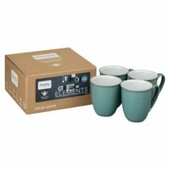 Denby Elements Fern Green Set of 4 Coffee Beaker Mugs | Premium Stoneware Drinkware -HARTS OF STUR Sales 415040018 Denby Elements Fern Green Set Of 4 Coffee Beaker Mugs 3