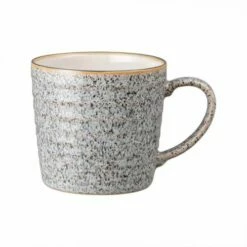 Denby Studio Grey Ridged Mug - Premium Stoneware Mug for Coffee & Tea