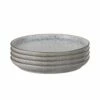 Denby Studio Grey Set Of 4 Medium Coupe Plates - Premium Stoneware Tableware -HARTS OF STUR Sales 426042004 Denby Studio Grey Set Of 4 Medium Coupe Plates