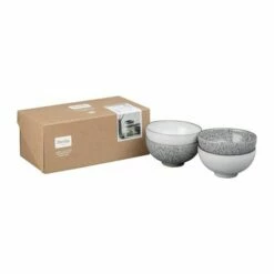 Denby Studio Grey Set of 4 Mixed Rice Bowls - Premium Stoneware Tableware -HARTS OF STUR Sales 426042245 Denby Studio Grey Set Of 4 Rice Bowls 1