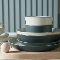 Denby Impression Charcoal 4 Piece Spiral Dinner Plate Set - Premium Tableware -HARTS OF STUR Sales 437042555 Denby Impression Charcoal Set Of 4 Spiral Dinner Plates 5