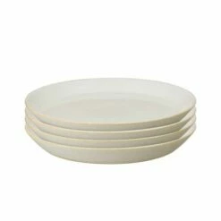 Denby Impression Cream 4 Piece Medium Plate Set - Elegant Tableware for Everyday Dining
