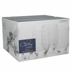 MIKASA Cheers Set Of 4 17oz Stemless Wine Glasses - Elegant Drinkware for Wine Lovers -HARTS OF STUR Sales 5095528 Mikasa Cheers Set Of 4 17oz Stemless Wine Glasses 1