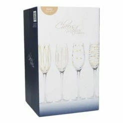MIKASA Cheers Metallic Gold Set of 4 Elegant 7oz Flute Glasses for Champagne & Sparkling Wine -HARTS OF STUR Sales 5140630 Mikasa Cheers Metallic Gold Set Of 4 7oz Flute Glasses 1