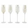 MIKASA Cheers Metallic Gold Set of 4 Elegant 7oz Flute Glasses for Champagne & Sparkling Wine -HARTS OF STUR Sales 5140630 Mikasa Cheers Metallic Gold Set Of 4 7oz Flute Glasses