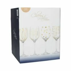 MIKASA Cheers Metallic Gold Set of 4 Elegant 14oz Wine Glasses - Premium Drinkware for Wine Lovers -HARTS OF STUR Sales 5140631 Mikasa Cheers Metallic Gold Set Of 4 14oz Wine Glasses 1