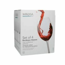 MIKASA Julie Set Of 4 21.5oz Bordeaux Wine Glasses - Elegant Drinkware for Red Wine -HARTS OF STUR Sales 5191916 Mikasa Julie Set Of 4 21 5oz Bordeaux Wine Glasses 1