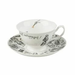 Alice In Wonderland Cup & Saucer - Elegant Tea Set for Fans of Classic Literature