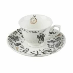 Alice In Wonderland Espresso Cup & Saucer Set - Unique Drinkware for Tea & Coffee Lovers