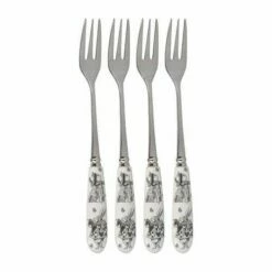 Alice In Wonderland Set of 4 Elegant Pastry Forks - Perfect for Tea Parties & Desserts