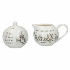 Alice in Wonderland Sugar Bowl & Creamer Set - Elegant Tableware for Tea Lovers