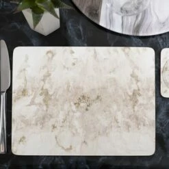 Creative Tops Grey Marble Pack Of 6 Premium Placemats - Stylish Table Mats for Dining & Home Decor -HARTS OF STUR Sales 5234293 Creative Tops Grey Marble Pack Of 6 Premium Placemats 2