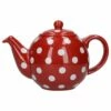 London Pottery Globe 6 Cup Teapot - Red with White Spots | Classic Design for Tea Lovers -HARTS OF STUR Sales 67650 London Pottery Globe 6 Cup Teapot Red With White Spots