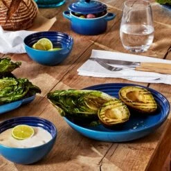 Le Creuset Azure Stoneware 22cm Pasta Bowl - Premium Tableware for Stylish Dining -HARTS OF STUR Sales 70102222200099 Le Creuset Pasta Bowl Azure Blue 4
