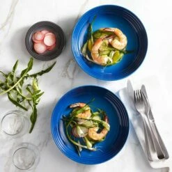 Le Creuset Azure Stoneware 22cm Pasta Bowl - Premium Tableware for Stylish Dining -HARTS OF STUR Sales 70102222200099 Le Creuset Pasta Bowl Azure Blue 5