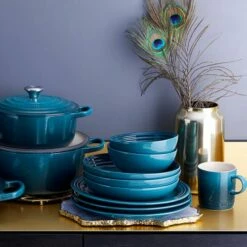Le Creuset Deep Teal Stoneware 22cm Pasta Bowl - Premium Tableware for Stylish Dining -HARTS OF STUR Sales 70102226420099 Le Creuset Dinnerware Pasta Bowl Deep Teal 3