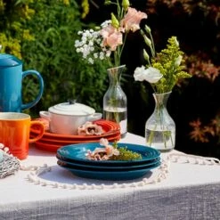 Le Creuset Deep Teal Stoneware 27cm Dinner Plate - Premium Tableware for Stylish Dining -HARTS OF STUR Sales 70202276420099 Le Creuset Deep Teal Stoneware 27cm Dinner Plate 4