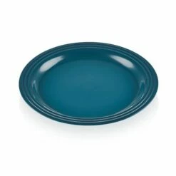 Le Creuset Deep Teal Stoneware 22cm Side Plate - Premium Tableware for Stylish Dining -HARTS OF STUR Sales 70203226420099 Le Creuset Deep Teal Stoneware 22cm Side Plate 1 1