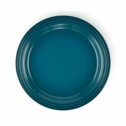Le Creuset Deep Teal Stoneware 22cm Side Plate - Premium Tableware for Stylish Dining -HARTS OF STUR Sales 70203226420099 Le Creuset Deep Teal Stoneware 22cm Side Plate 3 1