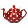 London Pottery Farmhouse Filter 4 Cup Teapot - Red with White Spots | Classic Design for Tea Lovers -HARTS OF STUR Sales 78466 London Pottery Farmhouse 4 Cup Teapot Red With White Spots