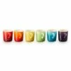 Le Creuset Rainbow Collection Set Of 6 Espresso Mugs - Vibrant Stoneware Drinkware -HARTS OF STUR Sales 79114108359030 Le Creuset Rainbow Espresso Mugs 6 Pack