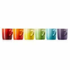Le Creuset Stoneware Set Of 6 Rainbow Cappuccino Mugs - Premium Drinkware Collection -HARTS OF STUR Sales 79114208359030 Le Creuset Rainbow Cappuccino Mugs 6 Pack 2