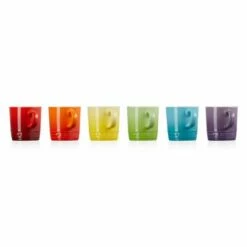 Le Creuset Rainbow Collection Set Of 6 Mugs - Vibrant Stoneware Drinkware -HARTS OF STUR Sales 79114358359030 Le Creuset Rainbow Mugs 6 Pack 2