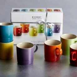 Le Creuset Rainbow Collection Set Of 6 Mugs - Vibrant Stoneware Drinkware -HARTS OF STUR Sales 79114358359030 Le Creuset Rainbow Mugs 6 Pack 3