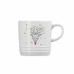 Le Creuset Stoneware Mug 350ml Rudolph Decal - Festive Holiday Drinkware -HARTS OF STUR Sales 80302350105219 Le Creuset Stoneware Mug Reindeer 2