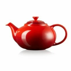 Le Creuset Cerise Stoneware Classic Teapot - 1.2L, Cherry Red, Durable & Stylish -HARTS OF STUR Sales 80702130000003 Le Creuset Stoneware Classic Teapot Cerise 2