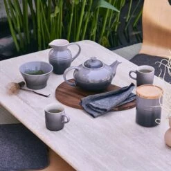 Le Creuset Flint Stoneware Classic Teapot - Durable & Stylish Tea Pot for Perfect Brews -HARTS OF STUR Sales 80702134440003 Le Creuset Flint Stoneware Classic Teapot 4