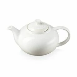 Le Creuset Meringue Stoneware Classic Teapot - Elegant & Durable Tea Accessory -HARTS OF STUR Sales 80702137160003 Le Creuset Meringue Stoneware Classic Teapot 2