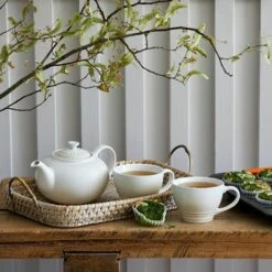 Le Creuset Meringue Stoneware Classic Teapot - Elegant & Durable Tea Accessory -HARTS OF STUR Sales 80702137160003 Le Creuset Meringue Stoneware Classic Teapot 4