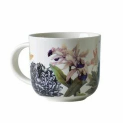 Royal Botanic Gardens Kew Bee Floral White Mug 290ml - Elegant Drinkware for Tea & Coffee Lovers