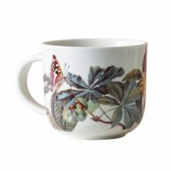 Royal Botanic Gardens Kew Floral Butterfly White Mug 290ml - Elegant Ceramic Tea & Coffee Cup