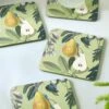 Royal Botanic Gardens Kew Fruit & Floral Coasters - Pack of 4 | Elegant Tableware -HARTS OF STUR Sales 852110 RBG Kew Fruit And Floral Square Coasters