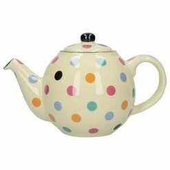 London Pottery Globe 6 Cup Teapot Ivory With Multi Spots | Classic Design for Tea Lovers