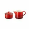 Le Creuset Cerise Milk & Sugar Set - Premium Tableware for Elegant Tea Time -HARTS OF STUR Sales 89331000600003 Le Creuset Milk And Sugar Set Cerise