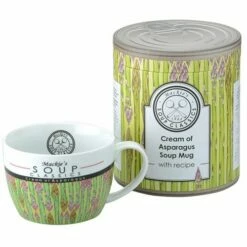 Clare Mackie Asparagus Soup Mug - Elegant Ceramic Drinkware for Soups & Hot Beverages