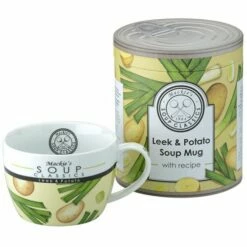 Clare Mackie Leek And Potato Soup Mug - Ceramic Soup Cup with Handle, Perfect for Hot Soups & Drinks