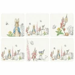 Peter Rabbit Original Set Of 6 Coasters - Premium Tableware for Home & Gifts