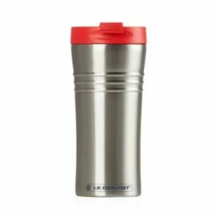 Le Creuset Cerise Stainless Steel Travel Mug - 12oz, Double-Walled Vacuum Insulation, Cherry Red -HARTS OF STUR Sales 98800000060080 Le Creuset Travel Mug Cerise 2