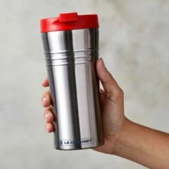 Le Creuset Cerise Stainless Steel Travel Mug - 12oz, Double-Walled Vacuum Insulation, Cherry Red -HARTS OF STUR Sales 98800000060080 Le Creuset Travel Mug Cerise 4