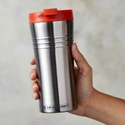 Le Creuset Volcanic Stainless Steel Travel Mug - 350ml, Durable & Insulated, Perfect for Hot & Cold Drinks -HARTS OF STUR Sales 98800000090080 Le Creuset Travel Mug Volcanic 4