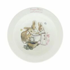 Beatrix Potter Flopsy Mopsy & Cottontail 3-Piece Nursery Tableware Set | Kids Tableware Collection -HARTS OF STUR Sales A26699 Beatrix Potter Flopsy Mopsy And Cottontail 3 Piece Nursery Set 1