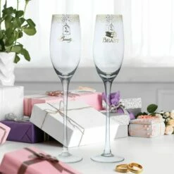 Disney Belle Wedding Toasting Glass - Elegant Princess-Inspired Drinkware -HARTS OF STUR Sales A29335 Disney Belle Wedding Toasting Glass 2